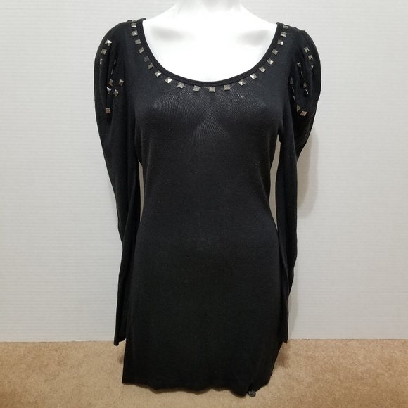 Sean John top Large studded embellished knit long sleeve punk mall goth - Picture 1 of 11